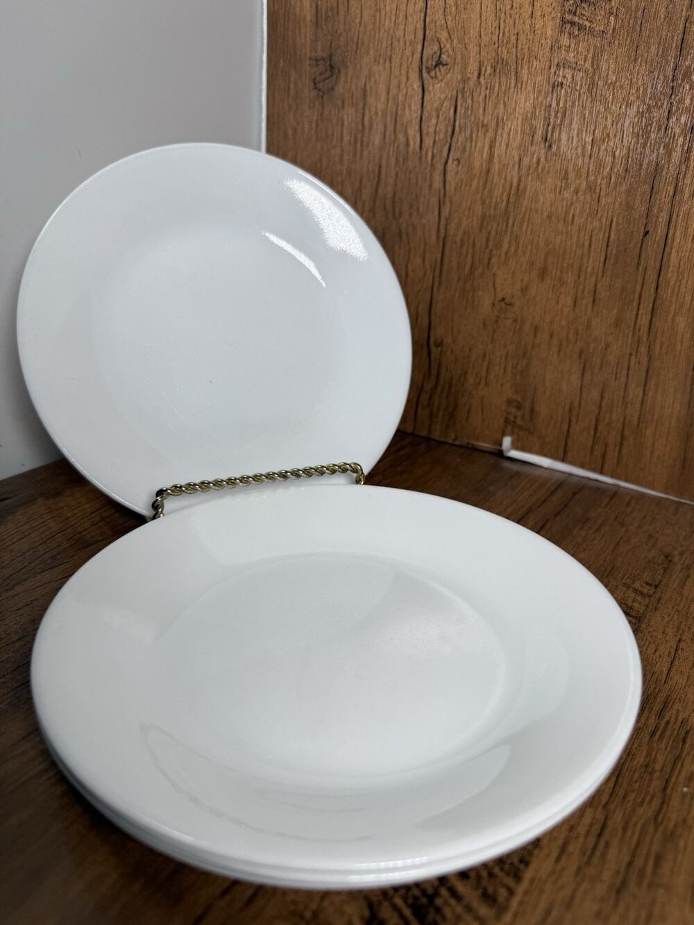 4 Corelle Classic Winter Frost White 6.75" Bread Dessert Plates USA Corning